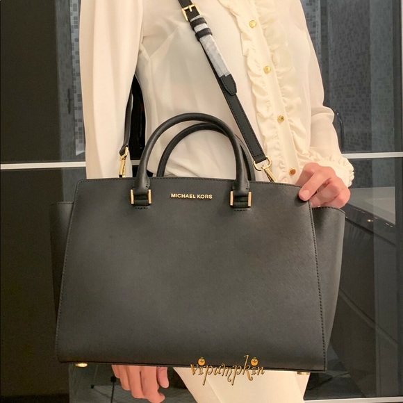 NWT Michael Kors Selma LG TZ Satchel - Blk - Picture 8 of 8